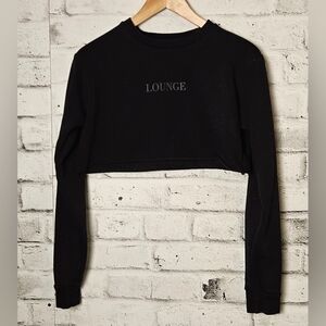Lounge Apparel Black Cropped Long Sleeve Sweatshirt Women’s Size M
